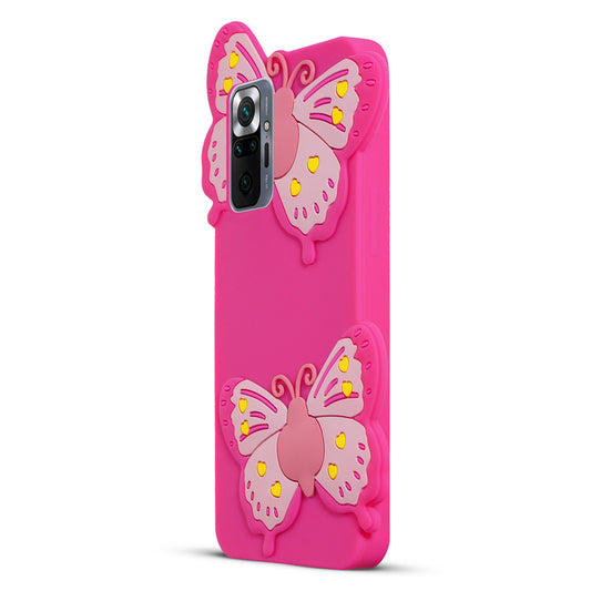 3D Vibrant Butterfly Silicone Phone Case For Redmi Note 10 Pro