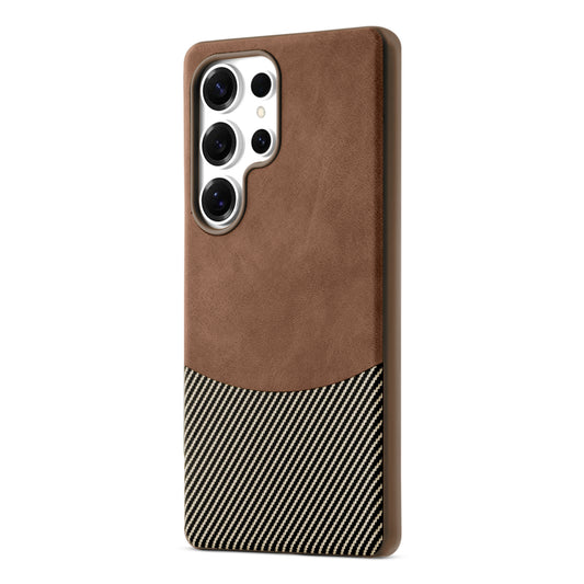 Modern Hybrid PU Leather With Checks Design Back Case For Samsung S Series with Sophisticated Style