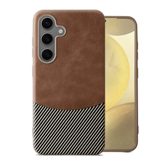 Modern Hybrid PU Leather With Checks Design Back Case For Samsung S Series with Sophisticated Style
