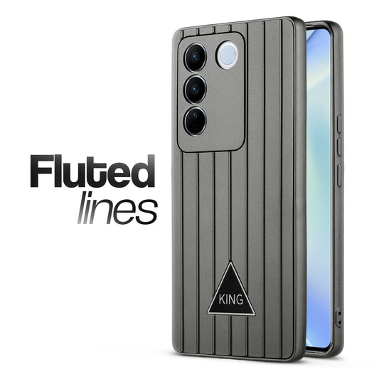 Glossy Matte Line Texture Back Cover for Vivo V27 5G