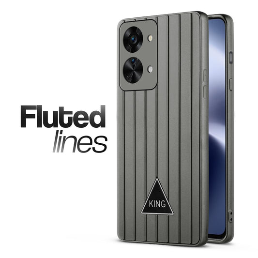 Glossy Matte Line Texture Back Cover for OnePlus Nord 2T 5G