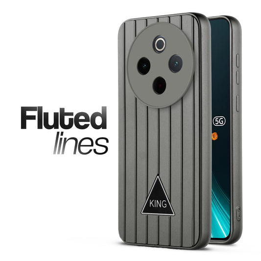Glossy Matte Line Texture Back Cover for Vivo T4 5G