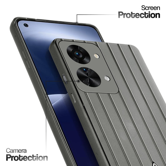 Glossy Matte Line Texture Back Cover for OnePlus Nord 2T 5G