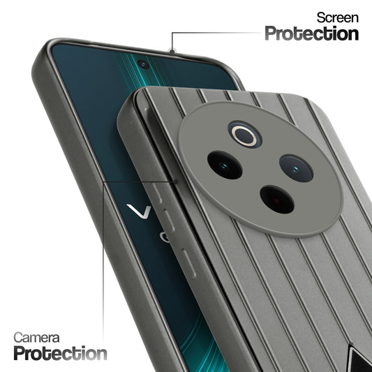 Glossy Matte Line Texture Back Cover for Vivo T4 5G