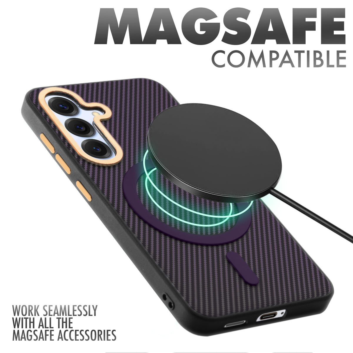 Wireless Charging Support Ready Checks Printed Back Case For Samsung S24 5G with Enhanced Grip