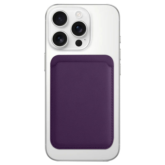 Magnetic Card Leather Wallet Holder Designed for Wireless Charging Support Compatible with Back Case