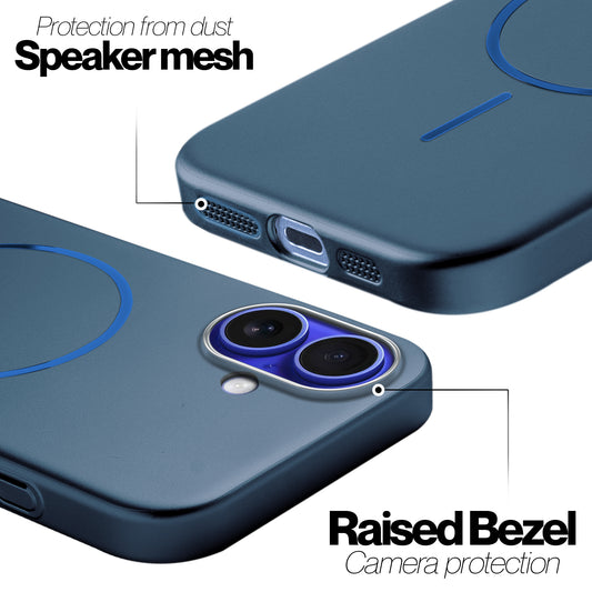 Slim Hard Shell Back Case for Apple iPhone 16 , Shiny Finish with Built in MagSafe Support