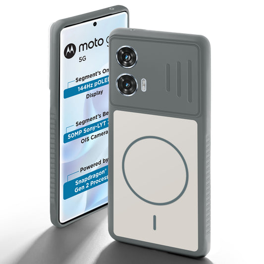 Dual Tone Silicone Grip Back Cover with Camera Protection for Motorola Moto G96 5G