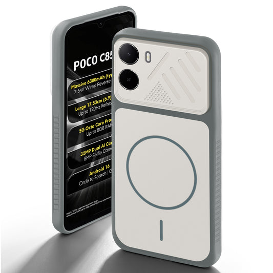 Dual Tone Silicone Grip Back Cover with Camera Protection for Poco C85x 5G