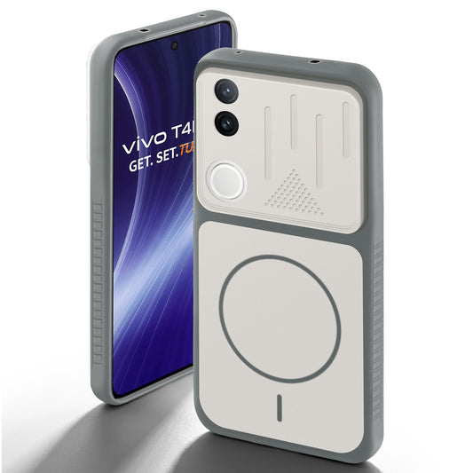 Dual Tone Silicone Grip Back Cover with Camera Protection for Vivo T4R 5G
