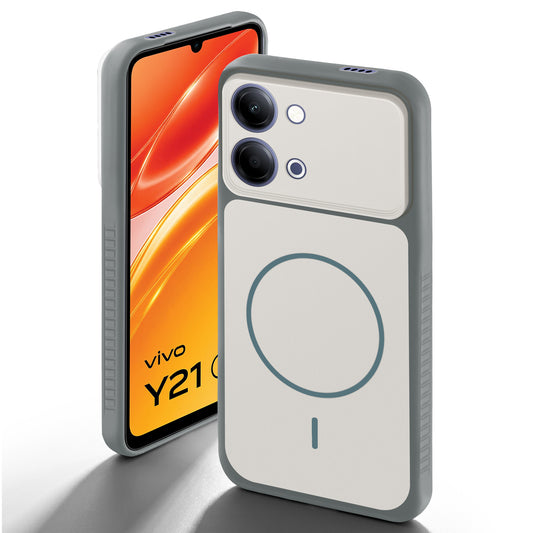 Dual Tone Silicone Grip Back Cover with Camera Protection for Vivo Y21 5G