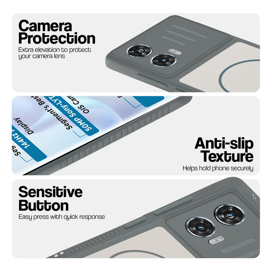 Dual Tone Silicone Grip Back Cover with Camera Protection for Motorola Moto G96 5G