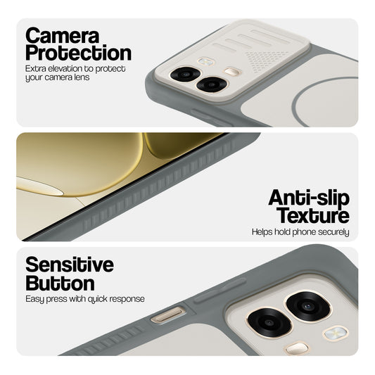 Dual Tone Silicone Grip Back Cover with Camera Protection for Oppo A6 Pro 5G