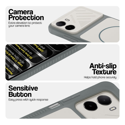 Dual Tone Silicone Grip Back Cover with Camera Protection for Poco C85x 5G