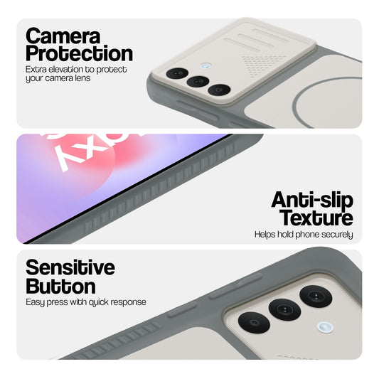 Dual Tone Silicone Grip Back Cover with Camera Protection for Samsung A37 5G