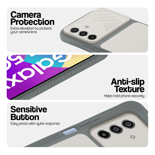 Dual Tone Silicone Grip Back Cover with Camera Protection for Samsung F17 5G