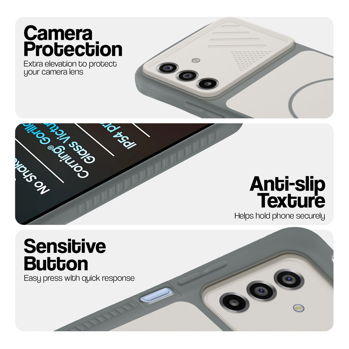 Dual Tone Silicone Grip Back Cover with Camera Protection for Samsung M17 5G