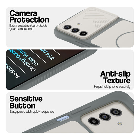 Dual Tone Silicone Grip Back Cover with Camera Protection for Samsung M17 5G