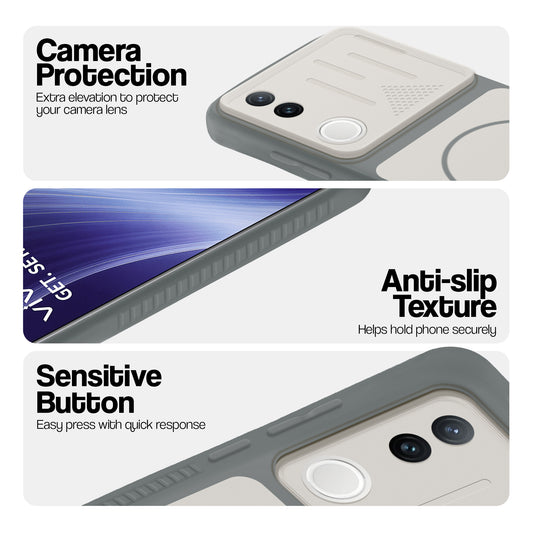 Dual Tone Silicone Grip Back Cover with Camera Protection for Vivo T4R 5G