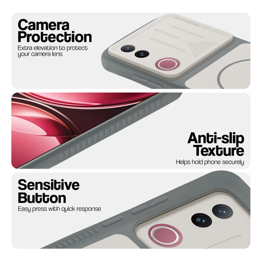 Dual Tone Silicone Grip Back Cover with Camera Protection for Vivo V50 5G