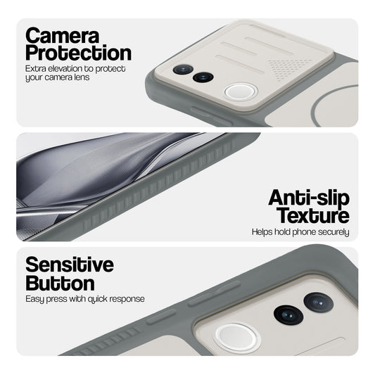 Dual Tone Silicone Grip Back Cover with Camera Protection for Vivo V50e 5G