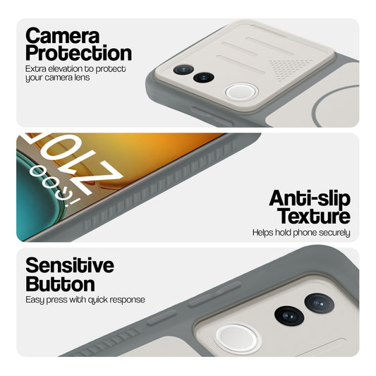 Dual Tone Silicone Grip Back Cover with Camera Protection for iQOO Z10R 5G