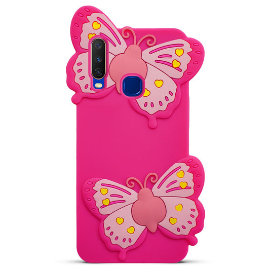 3D Vibrant Butterfly Silicone Phone Case For Vivo Y15