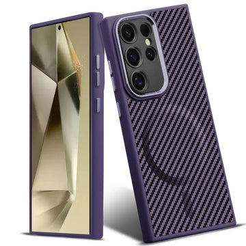 Premium Tech Weave Design With MagSafe Compatible Back Case For Samsung S25 Ultra 5G