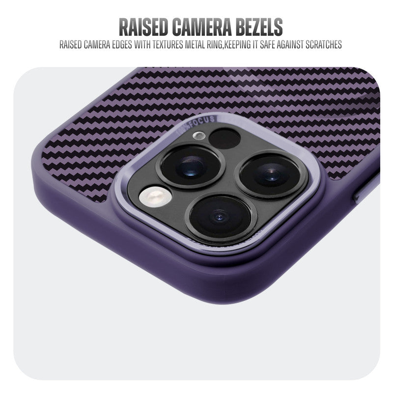 Premium Tech Weave Design With Wireless Charging Support Compatible Back Case For Apple iPhone 16 Pro
