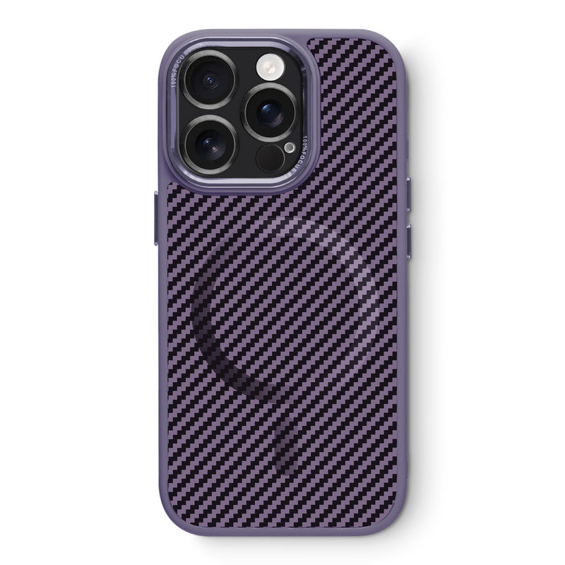 Premium Tech Weave Design With Wireless Charging Support Compatible Back Case For Apple iPhone 16 Pro
