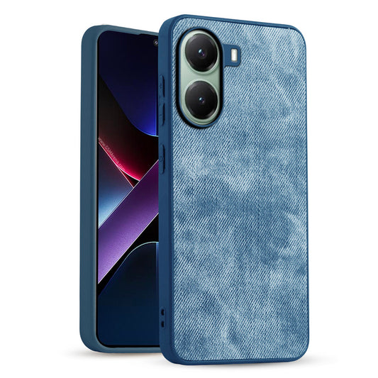 Denim Jeans Cloth Back Cover Case for Poco X7 Pro 5G