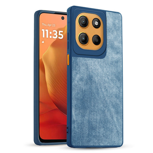 Classic Denim Finish Back Case for Motorola Moto G15