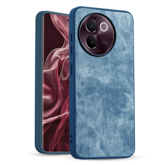Classic Denim Finish Back Case for Vivo V30e 5G with Raised Camera Edges & Micro-Fiber Lining
