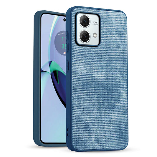 Classic Denim Finish Back Case for Motorola Moto G84 5G with Raised Camera Edges & Micro-Fiber Lining