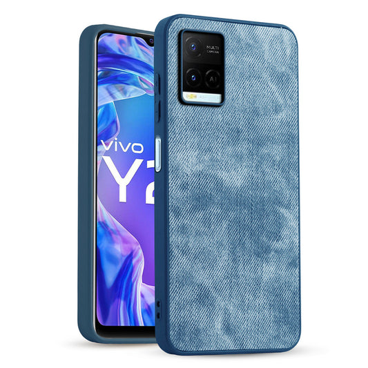 Classic Denim Finish Back Case for Vivo Y21 2021