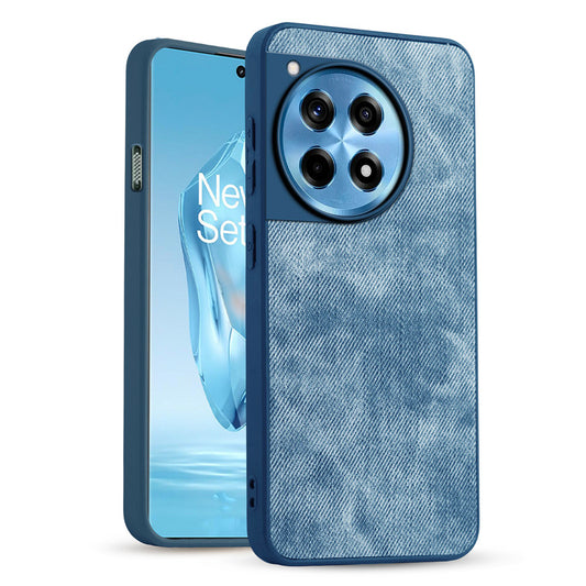 Classic Denim Finish Back Case for OnePlus 12R 5G with Raised Camera Edges & Micro-Fiber Lining