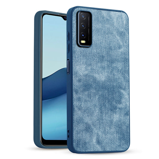 Classic Denim Finish Back Case for Vivo Y20 with Raised Camera Edges & Micro-Fiber Lining