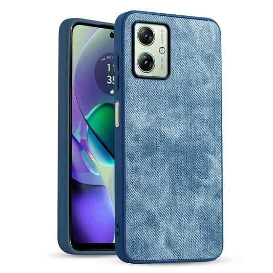 Classic Denim Finish Back Case for Motorola Moto G54 5G with Raised Camera Edges & Micro-Fiber Lining
