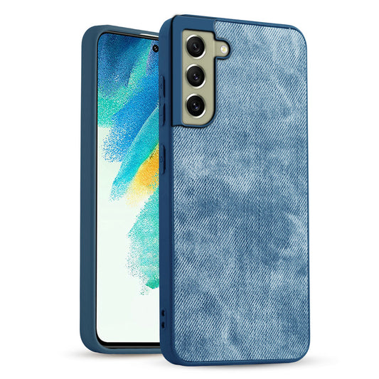 Classic Denim Finish Back Case for Samsung S21 FE 5G with Raised Camera Edges & Micro-Fiber Lining