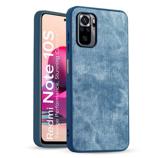 Denim Jeans Cloth Back Cover Case for Redmi Note 10S