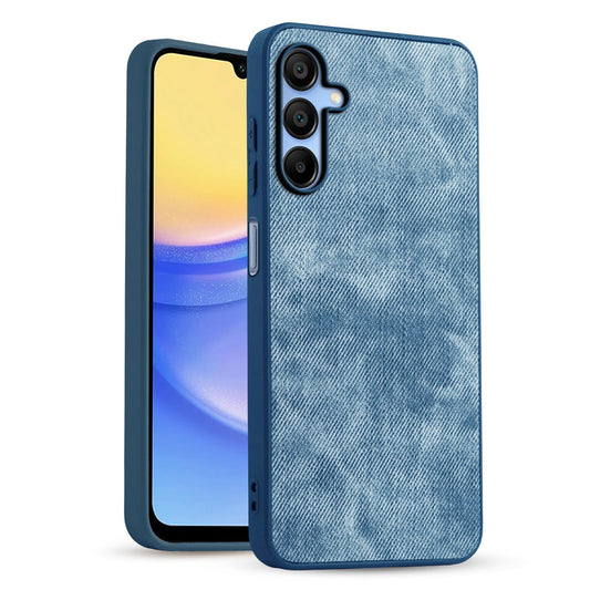 Classic Denim Finish Back Case for Samsung A15 5G with Raised Camera Edges & Micro-Fiber Lining