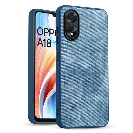 Classic Denim Finish Back Case for Oppo A18