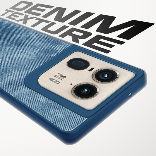 Denim Jeans Cloth Back Cover Case for Motorola Moto Edge 50 Ultra 5G