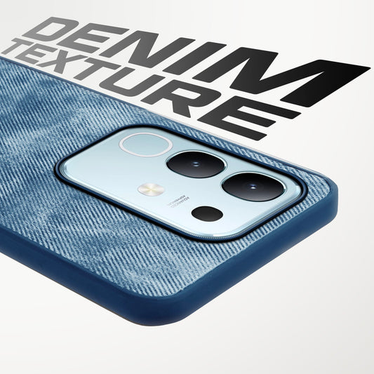 Denim Jeans Cloth Back Cover Case for Vivo T4x 5G