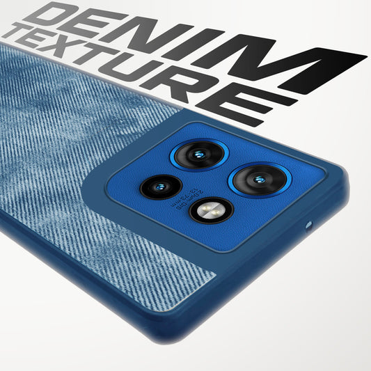 Classic Denim Finish Back Case for Motorola Moto Edge 50 Neo 5G with Raised Camera Edges & Micro-Fiber Lining