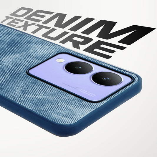 Classic Denim Finish Back Case for Vivo Y17s