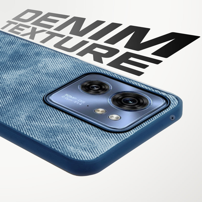 Denim Jeans Cloth Back Cover Case for Motorola Moto Edge 40 5G