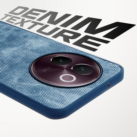 Classic Denim Finish Back Case for Vivo V30e 5G with Raised Camera Edges & Micro-Fiber Lining