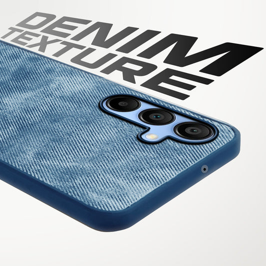 Classic Denim Finish Back Case for Samsung A15 5G with Raised Camera Edges & Micro-Fiber Lining