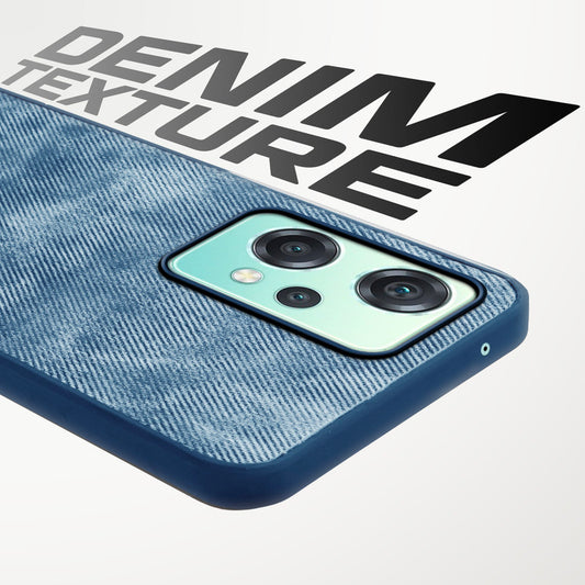 Classic Denim Finish Back Case for OnePlus Nord CE 2 Lite 5G with Raised Camera Edges & Micro-Fiber Lining